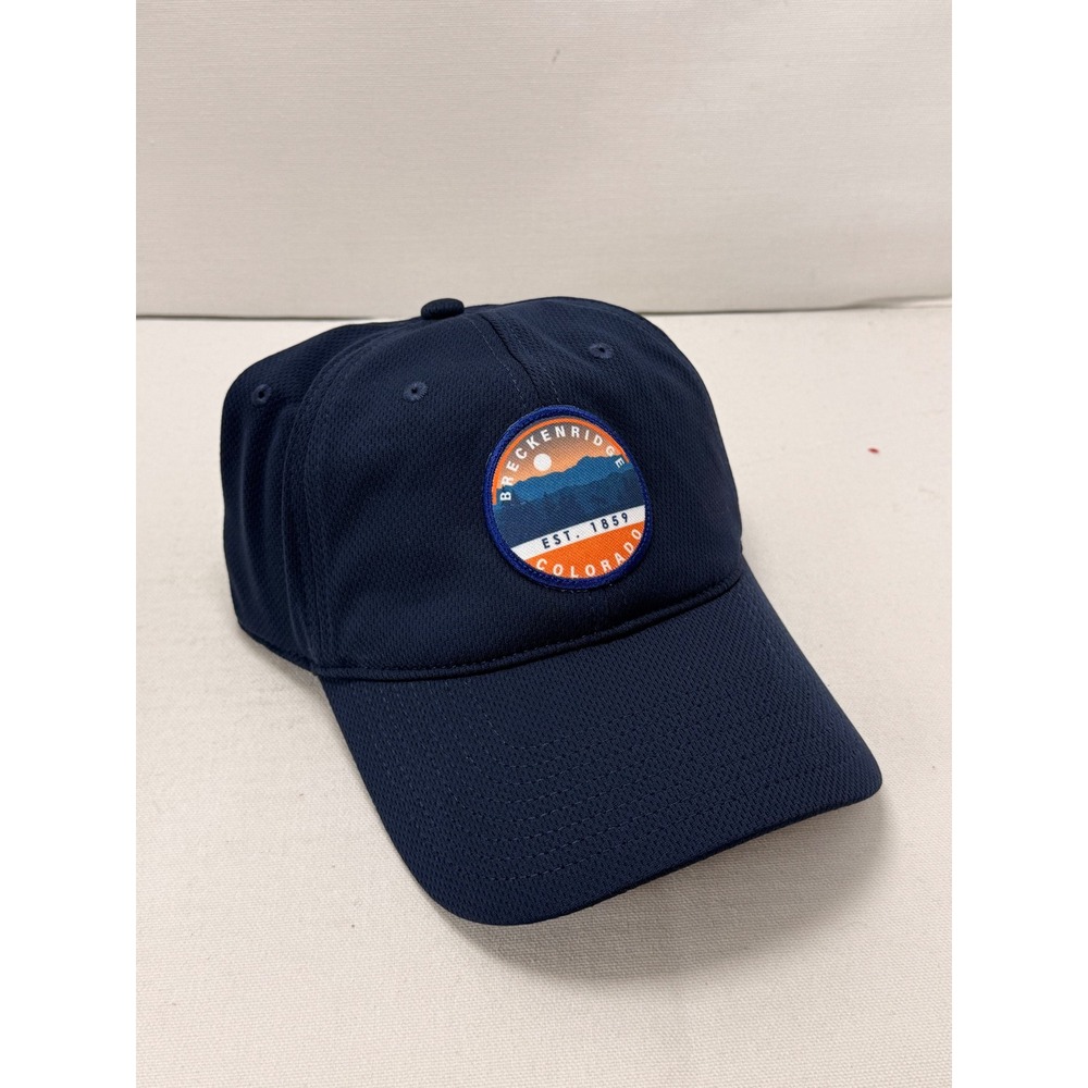 The Game Breckenridge Colorado Hat Navy Blue Performance Mesh Adjustable Cap